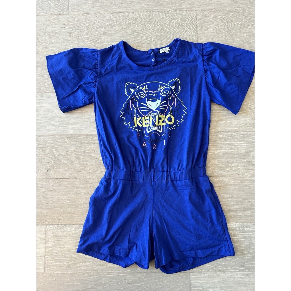Kenzo Girls Tiger Playsuit Unique Blue color 14